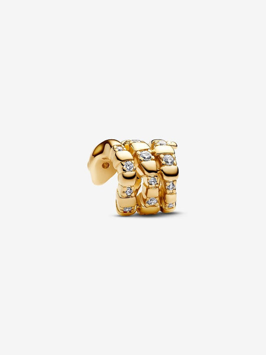 Curled Snake Gold Charm