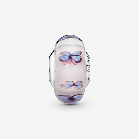 Butterfly Pink Murano Glass Charm