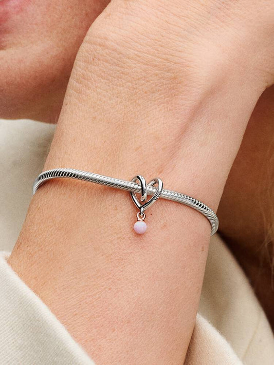 Two-tone Wrapped Heart Mom Charm
