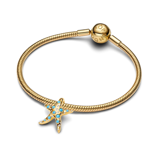 Sparkling Blue Starfish Dangle Charm