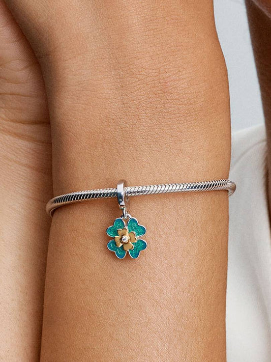 Spinnable Four Leaf Clover Dangle Charm