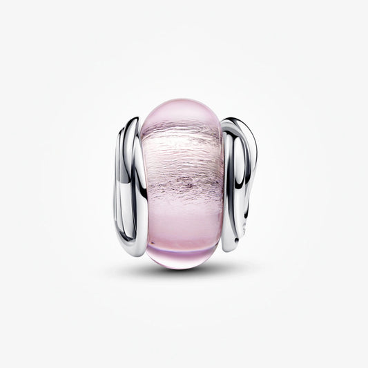 Encircled Pink Murano Glass Charm
