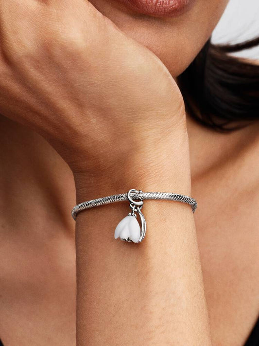 Snowdrop Flower Dangle Charm