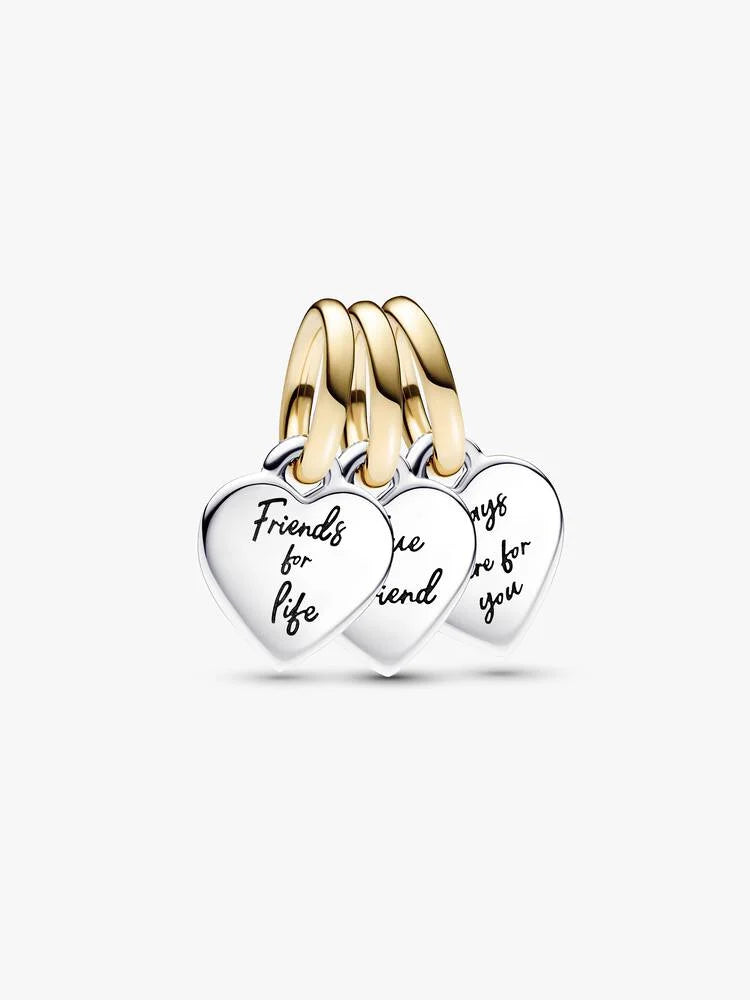Two-tone Splittable Friendship Triple Dangle Charm