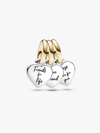 Two-tone Splittable Friendship Triple Dangle Charm