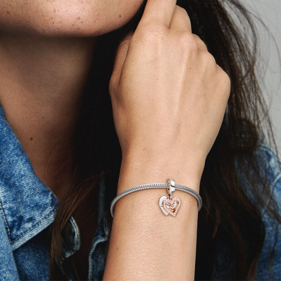 Sparkling Freehand Heart Dangle Charm