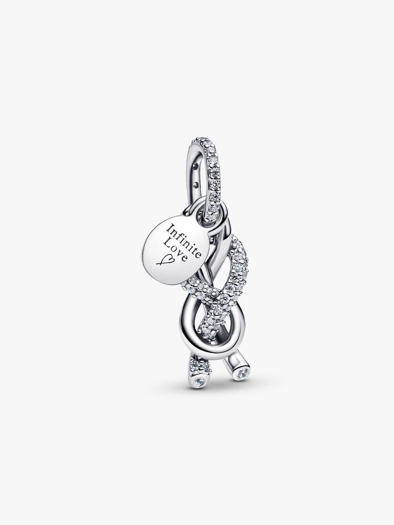 Pavé Infinity Love Knot Dangle Charm