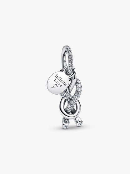 Pavé Infinity Love Knot Dangle Charm