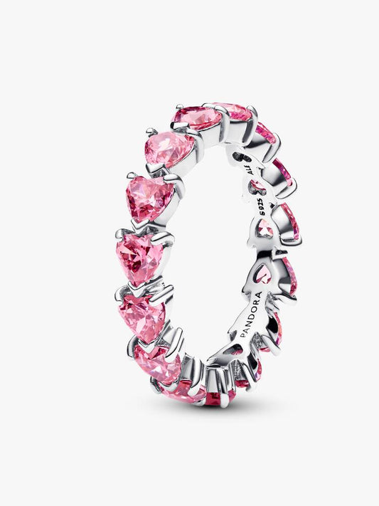 Band of Pink Hearts Ring