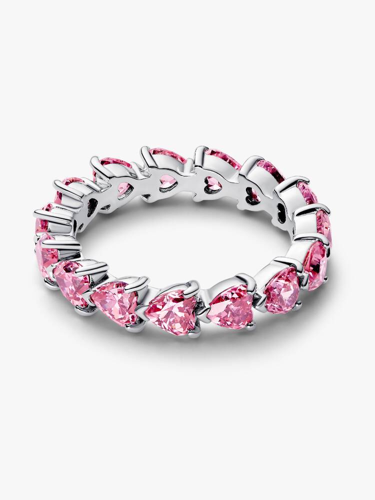 Band of Pink Hearts Ring