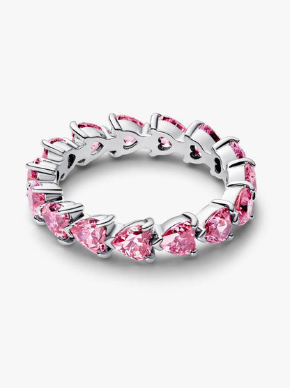 Band of Pink Hearts Ring