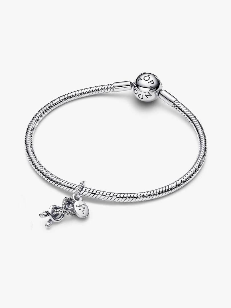 Pavé Infinity Love Knot Dangle Charm
