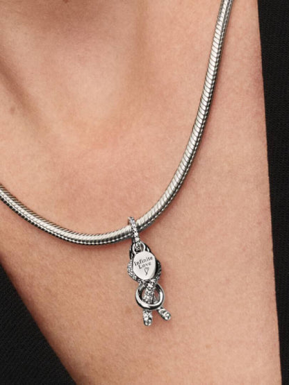 Pavé Infinity Love Knot Dangle Charm