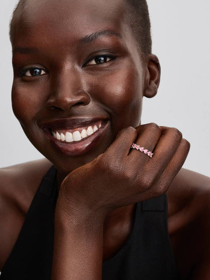 Band of Pink Hearts Ring