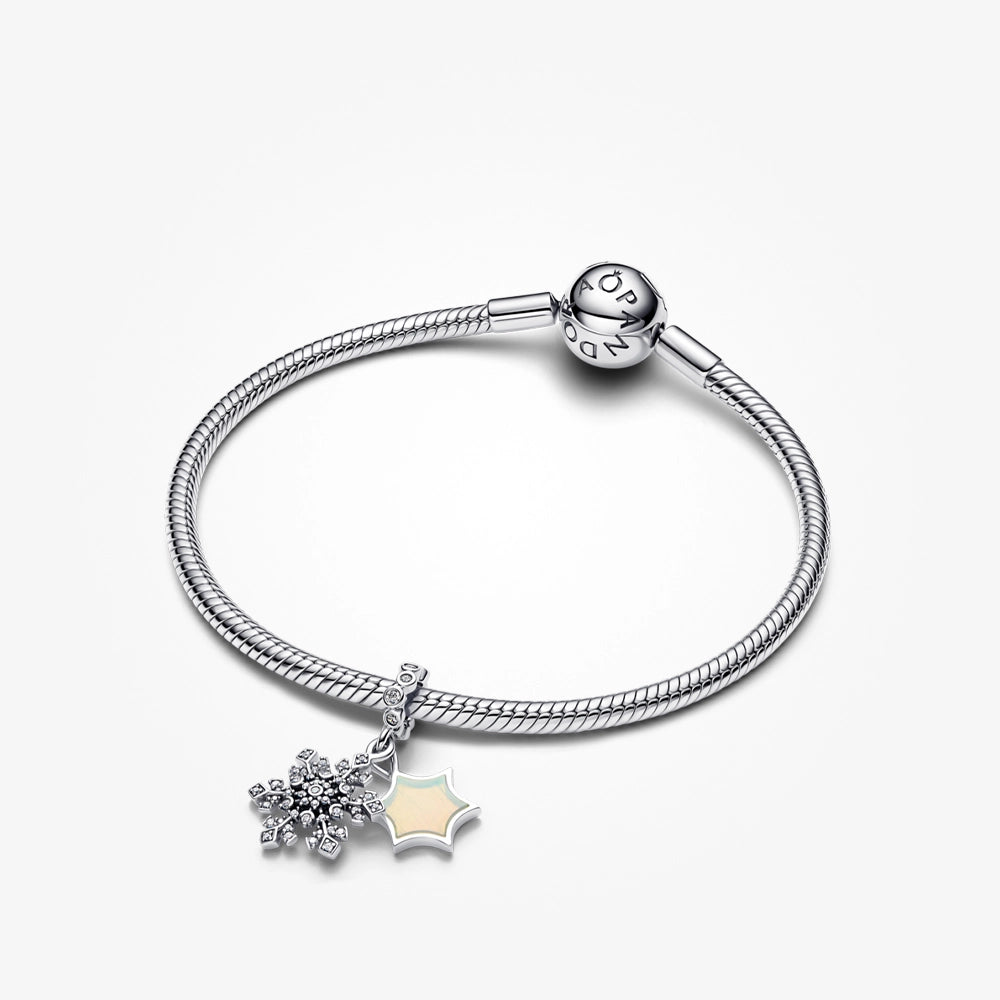 Opalescent Snowflake Double Dangle Charm