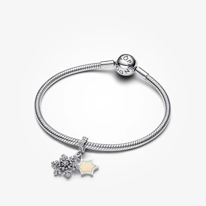 Opalescent Snowflake Double Dangle Charm